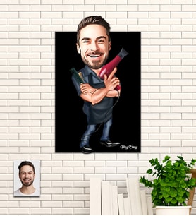 Kişiye Özel  Kuaför Hediye Karikatür Ahşap Tablo