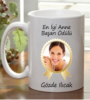 Kişiye Özel Fotoğraflı En İyi Anne Başarı Ödülü Kupa Bardak