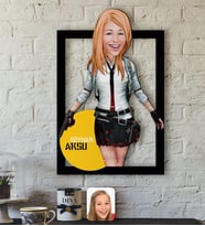 BK Gift Kişiye Özel Kadın PUBG Karikatürlü 3D Ahşap Tablo-2