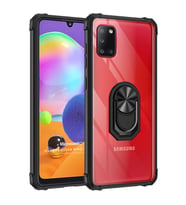 Microsonic Samsung Galaxy A31 Kılıf Grande Clear Ring Holder Siyah