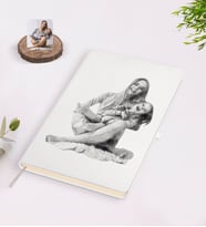 BK Gift Kişiye Özel Sevgililer Günü Karakalem Tasarımlı Beyaz Defter-3