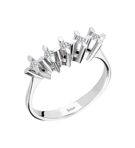 Sirius F Renk 0,15 Karat Pırlanta 5 Taş Yüzük 0741R0049