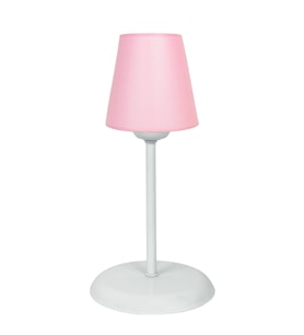 Şenay Aydınlatma Modern Metal Ayak Konik Kumaş Küçük Abajur-Pembe
