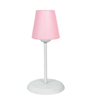 Şenay Aydınlatma Modern Metal Ayak Konik Kumaş Küçük Abajur-Pembe