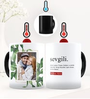 BK Gift Kişiye Özel Fotoğraflı Sevgili Anlamı Sihirli Kupa Bardak - 1 (Siyah)