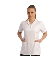 Emel Tekstil Beyaz Hemşire kadın Kuplu Lacos Üst Alpaka Uniforma