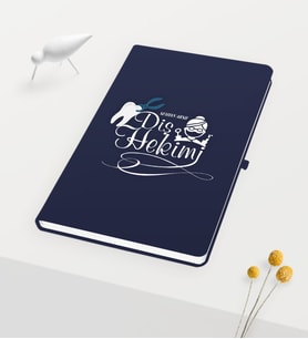 BK Gift Kişiye Özel Diş Hekimi Temalı Lacivert Defter - 2
