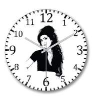 Amy Winehouse 02 Duvar Saati Bombeli Gercek Cam