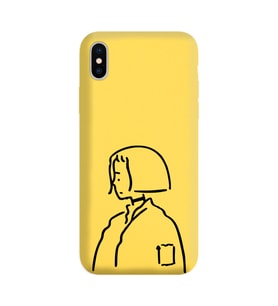 Iphone X Çizgi Tasarımlı Sarı Lansman Telefon Kılıfı