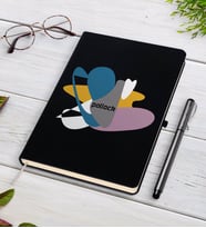 BK Gift Kişiye Özel Pollock Tasarımlı Siyah Defter ve Kalem Hediye Seti