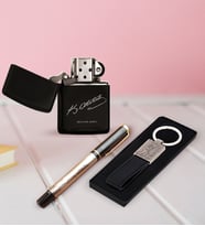 BK Gift Kişiye Özel Atatürk Temalı Roller Kalem Çakmak ve Anahtarlık Seti
