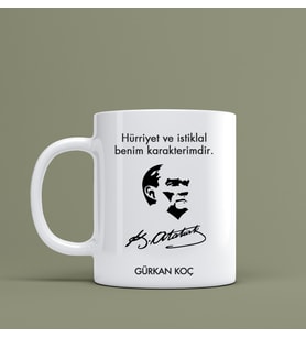 Atatürk Hediye Kupa Bardak Kişiye Özel Hediye S60