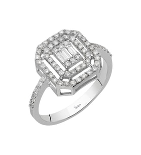Sirius F Renk 0,43 Karat Baget Pırlanta Yüzük 0717R0291