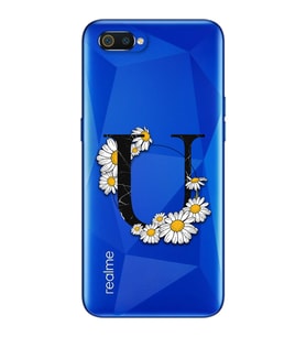 Papatya Harf Tasarım Süper Şeffaf Silikon Telefon Kılıfı Oppo Realmi C2 U-Harfi