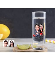 BK Gift Kişiye Özel Renkli Baskılı Sevgililer Karikatürlü Vodka Bardağı-1 (Beyaz)
