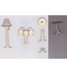 10 Paket Lazer Kesim Ahşap Obje Avize