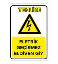MIGNATIS - Elektrik Geçirmez Eldiven Giy Levhası - Sac Malzeme 35x50cm
