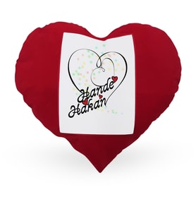BK Gift Kişiye Özel Sevgililer Günü Temalı Kırmızı Kalp Yastık 11