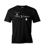 Tesla & Edison Siyah Erkek Tshirt