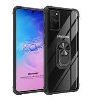 Microsonic Samsung Galaxy A91 Kılıf Grande Clear Ring Holder Siyah