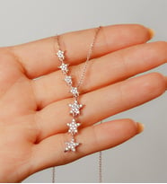 Silvano Jewelry 925 Ayar Gümüş Beyaz Taşlı Kayan Yıldız Kolye