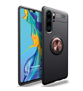 Microsonic Huawei P30 Pro Kılıf Kickstand Ring Holder Siyah Rose