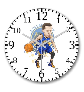 Stephen Curry Fury1 Duvar Saati Bombeli Gercek Cam