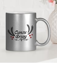 BK Gift Kişiye Özel Sevgililer Günü Temalı Gümüş Yaldızlı Kupa Bardak  32