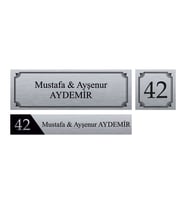 Kişiye Özel Kapı İsimliği Kapı Numarası & Posta Kutusu İsimliği Model 2 (Gümüş)
