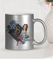BK Gift Kişiye Özel Kadınlar Günü Karikatür Gümüş Kupa Bardak  36