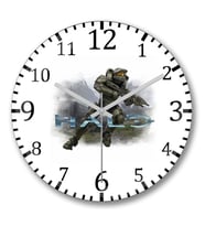 Halo Master Chief Duvar Saati Bombeli Gercek Cam