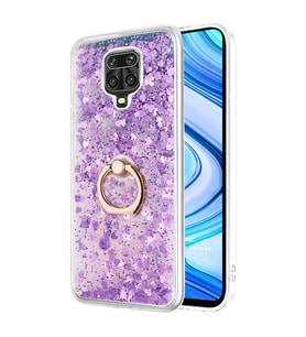 Microsonic Xiaomi Redmi Note 9S Kılıf Glitter Liquid Holder Mor