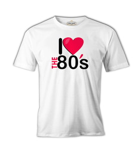 I Love the 80's Beyaz Erkek Tshirt