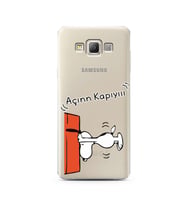Snoopy Tasarımlı Süper Şeffaf Silikon Telefon Kılıfı Samsung A7 (2015)