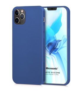 Microsonic Matte Silicone Apple iPhone 12 Pro Kılıf Lacivert