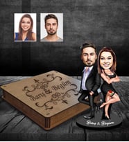 Kişiye Özel Sevgili Karikatürlü Ahşap Biblo Kutulu Model 12