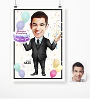 BK Gift Kişiye Özel Doğum Günü Karikatür Afiş Poster 50 X 70 Cm 14