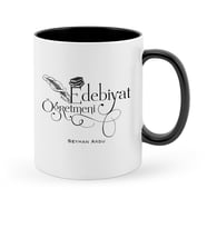BK Gift Kişiye Özel Edebiyat Öğretmeni Siyah Kupa Bardak