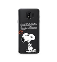 Snoopy Tasarımlı Süper Şeffaf Silikon Telefon Kılıfı Samsung J4 (2018)