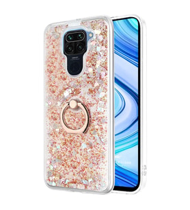 Microsonic Xiaomi Redmi Note 9 Kılıf Glitter Liquid Holder Gold