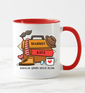 Babaya Hediye İsimli Kırmızı Kupa Bardak