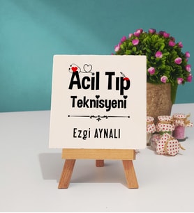 Acil Tıp Teknisyeni Tasarımlı Kişiye Özel Hediye Acil Tıp Teknisyeni Dekoratif Taş Baskı