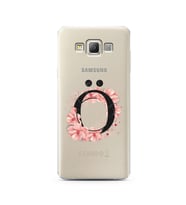 Pembe Çiçekli Harf Tasarım Süper Şeffaf Silikon Telefon Kılıfı Samsung A7 (2015)