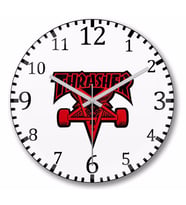 Thrasher Skate Skateboard  Duvar Saati Bombeli Gercek Cam