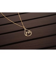 Kişiye Özel Damla Harf Gümüş Kolye (Gold)