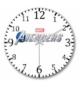Marvel Avengers   Duvar Saati     Bombeli Gercek Cam