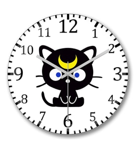 Cats Kedi Sailor Moon Luna Duvar Saati Bombeli Gercek Cam