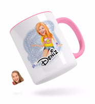 BK Gift Kişiye Özel Kadın Karikatürlü Pembe Kupa Bardak-42