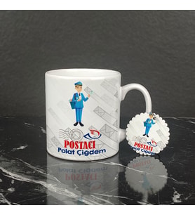 Postacı Kupa Bardak ve Anahtarlık Set