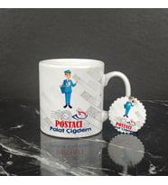 Postacı Kupa Bardak ve Anahtarlık Set
